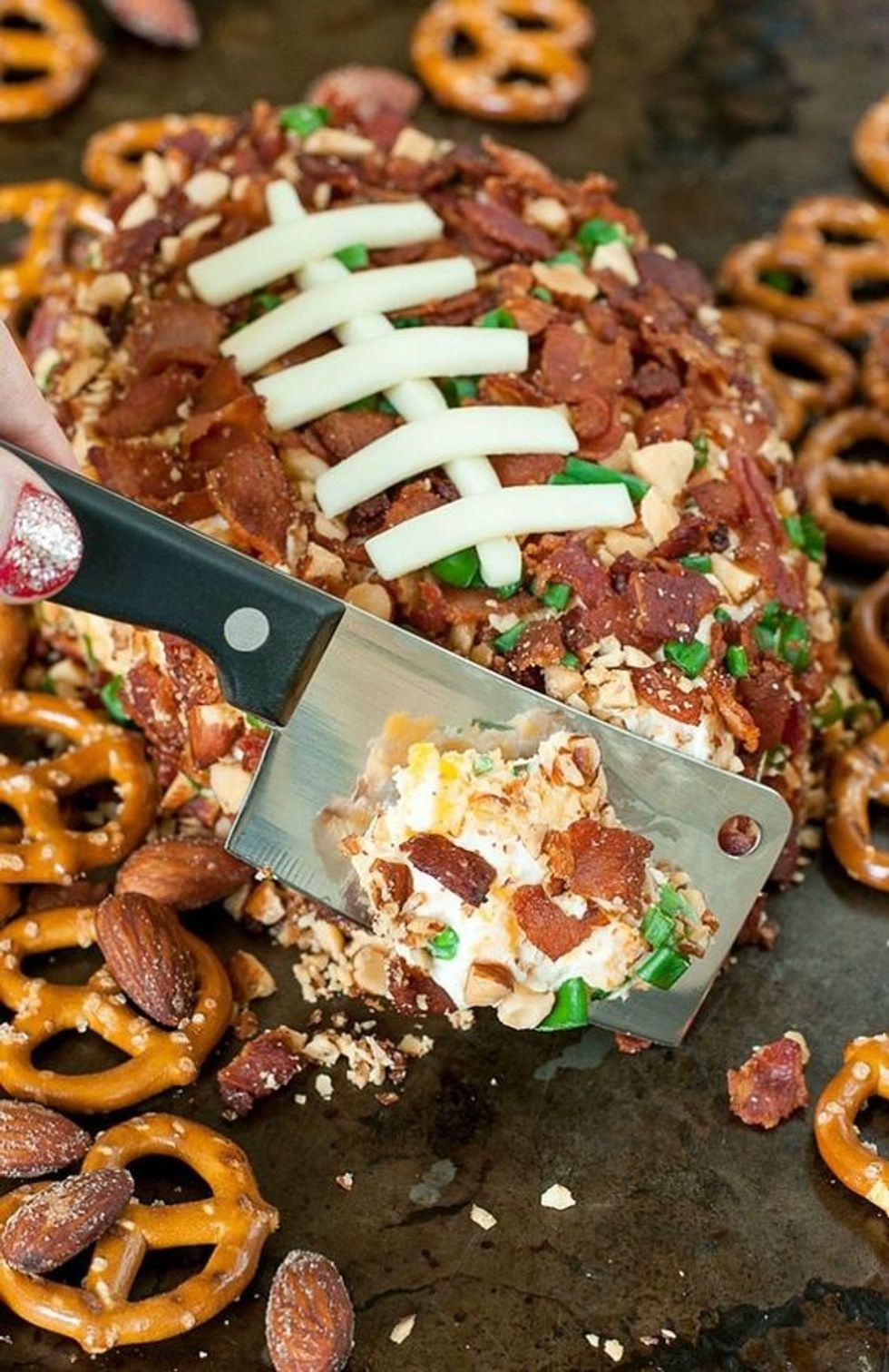 Bacon-Cheddar Football Cheese Ball