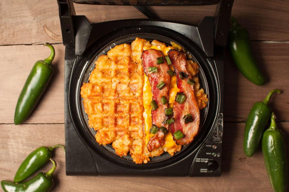 Bacon-Jalape\u00f1o Tater Tot Waffle Grilled Cheese