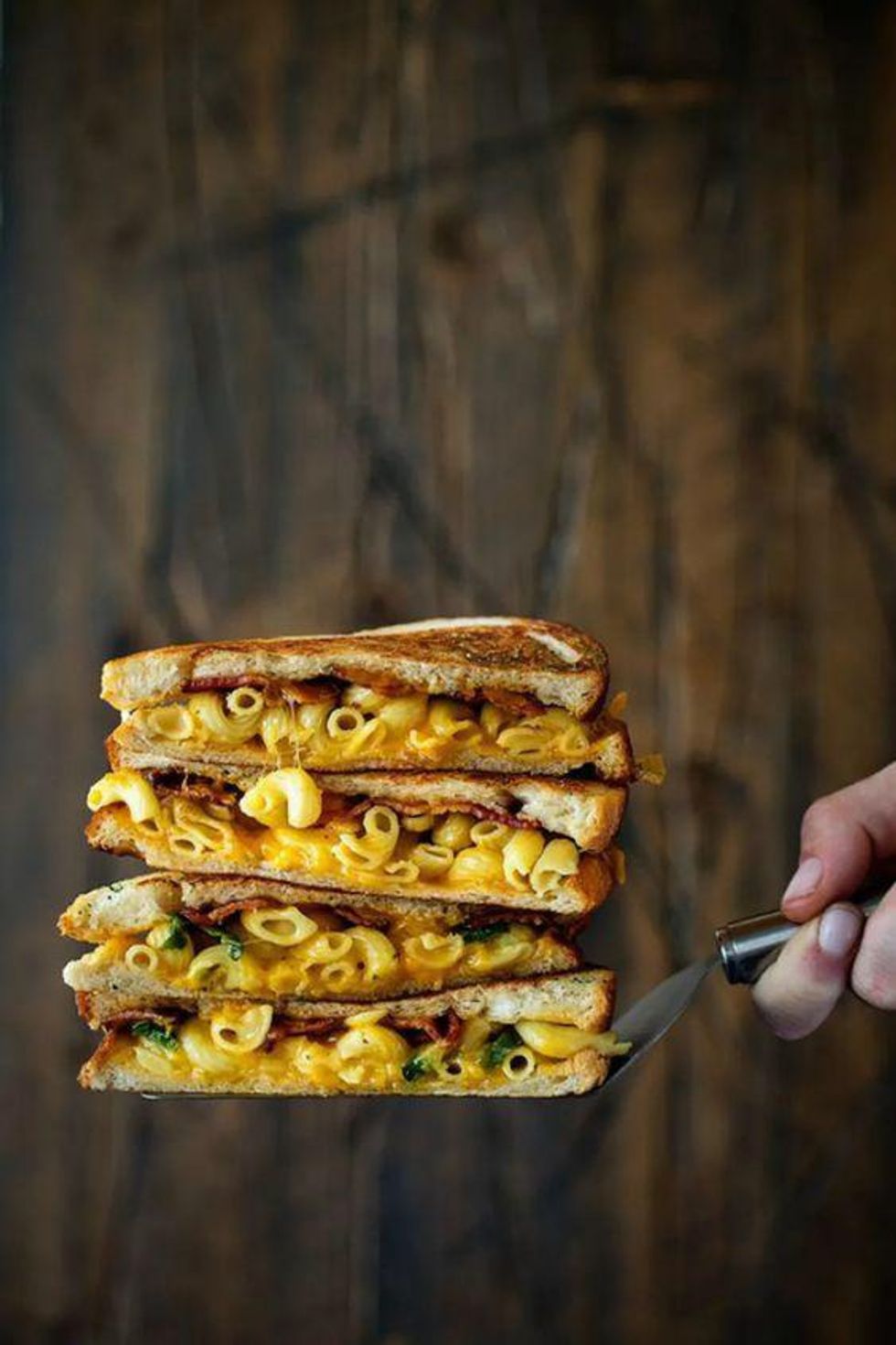 Bacon, Mac n Cheese Melt sandwich recipe