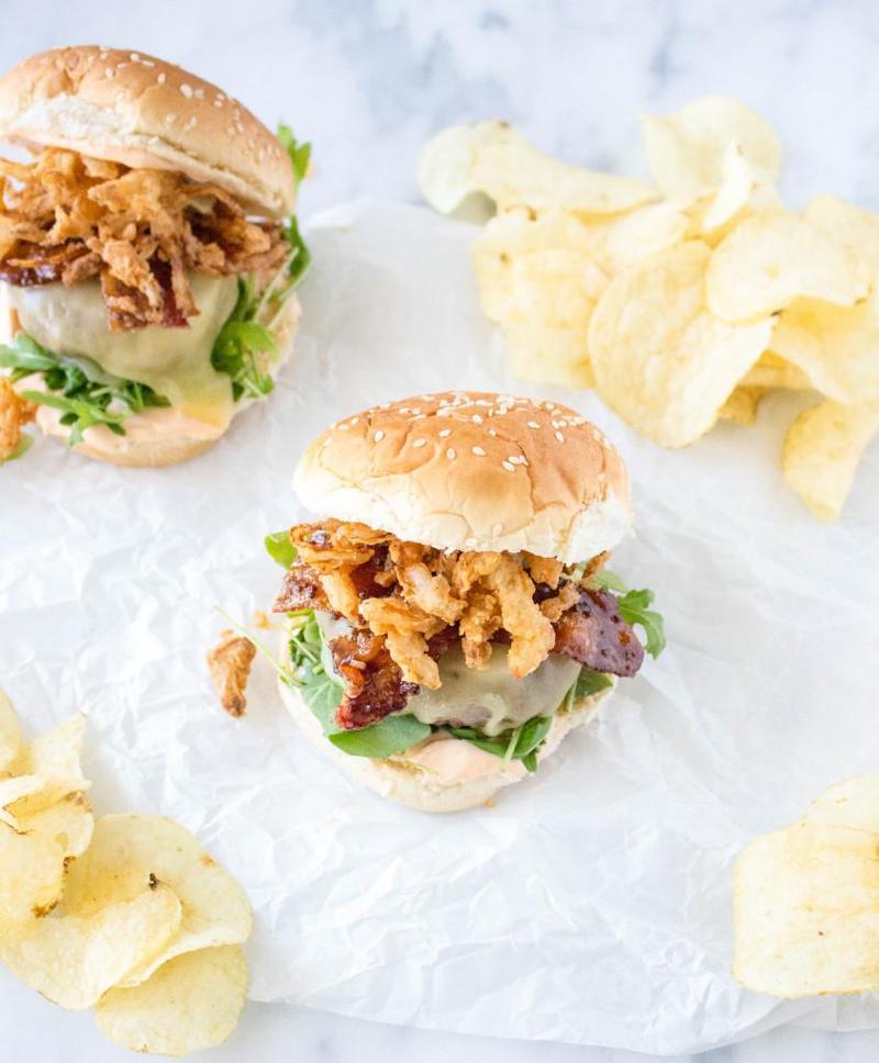 bacon, onions, sriracha aioli burger recipes