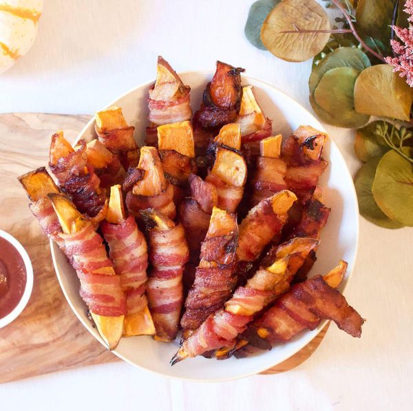 Bacon-wrapped sweet potatoes