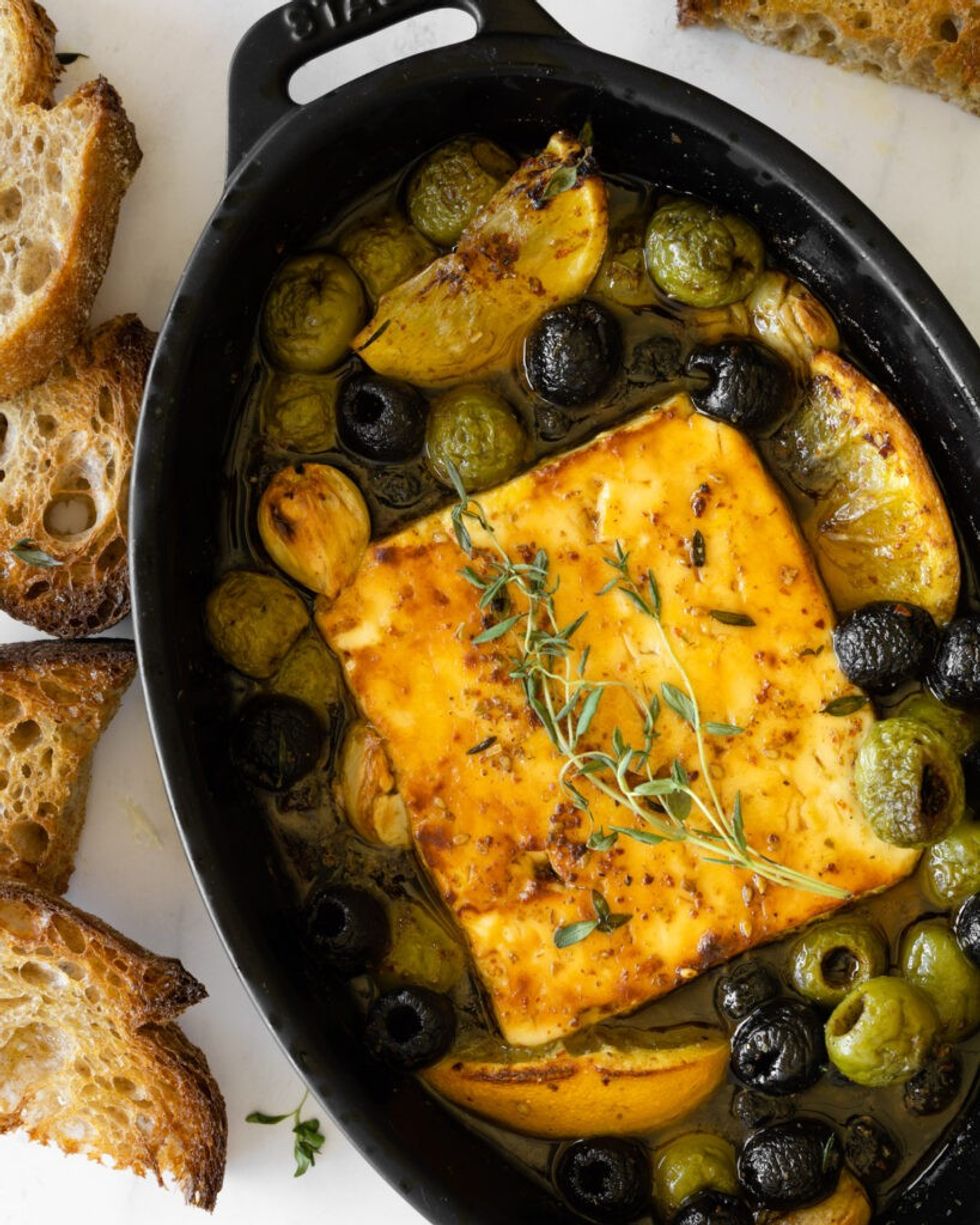 Baked Feta With Olives and Honey