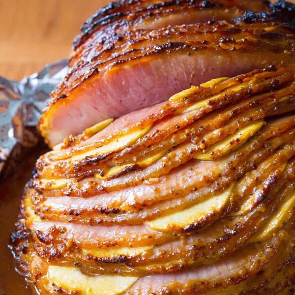Baked Ham With Honey Mustard And Apples