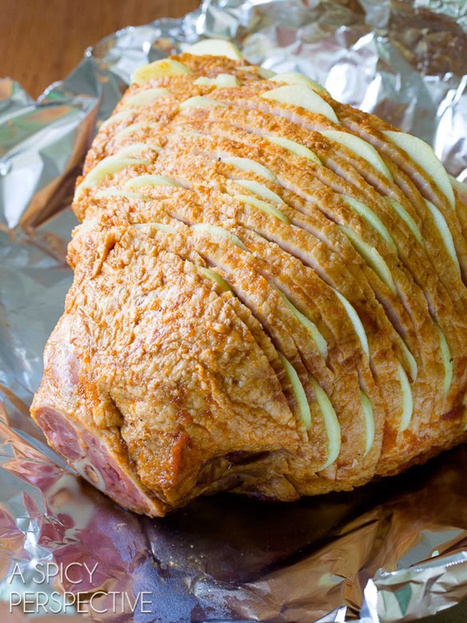 Baked Ham with Honey Mustard & Apples