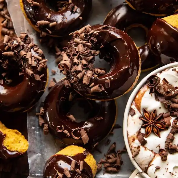 Baked Hot Chocolate Doughnuts