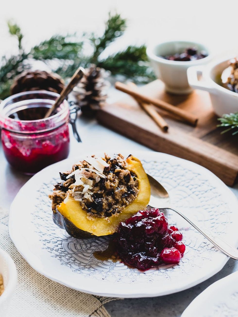 Baked Oatmeal Stuffed Acorn Squash Recipe
