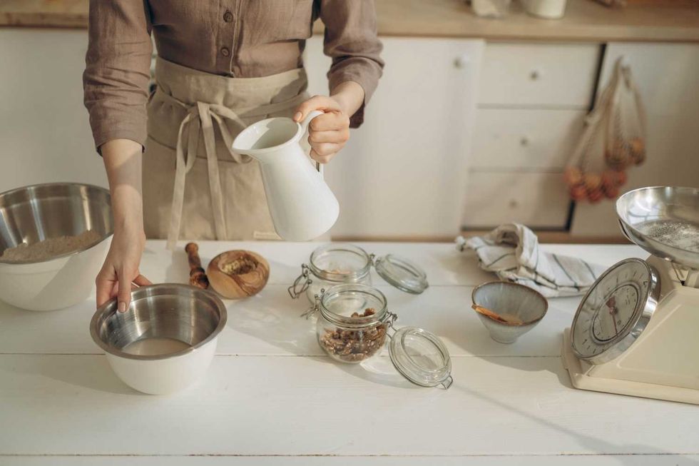 baking muffins in the kitchen