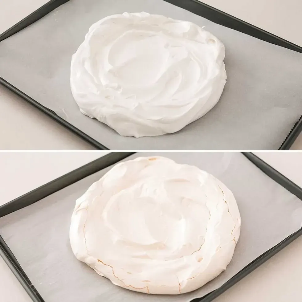 baking the pavlova base