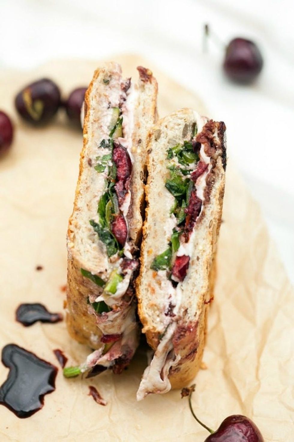 Balsamic Cherry and Shaved Asparagus Panini