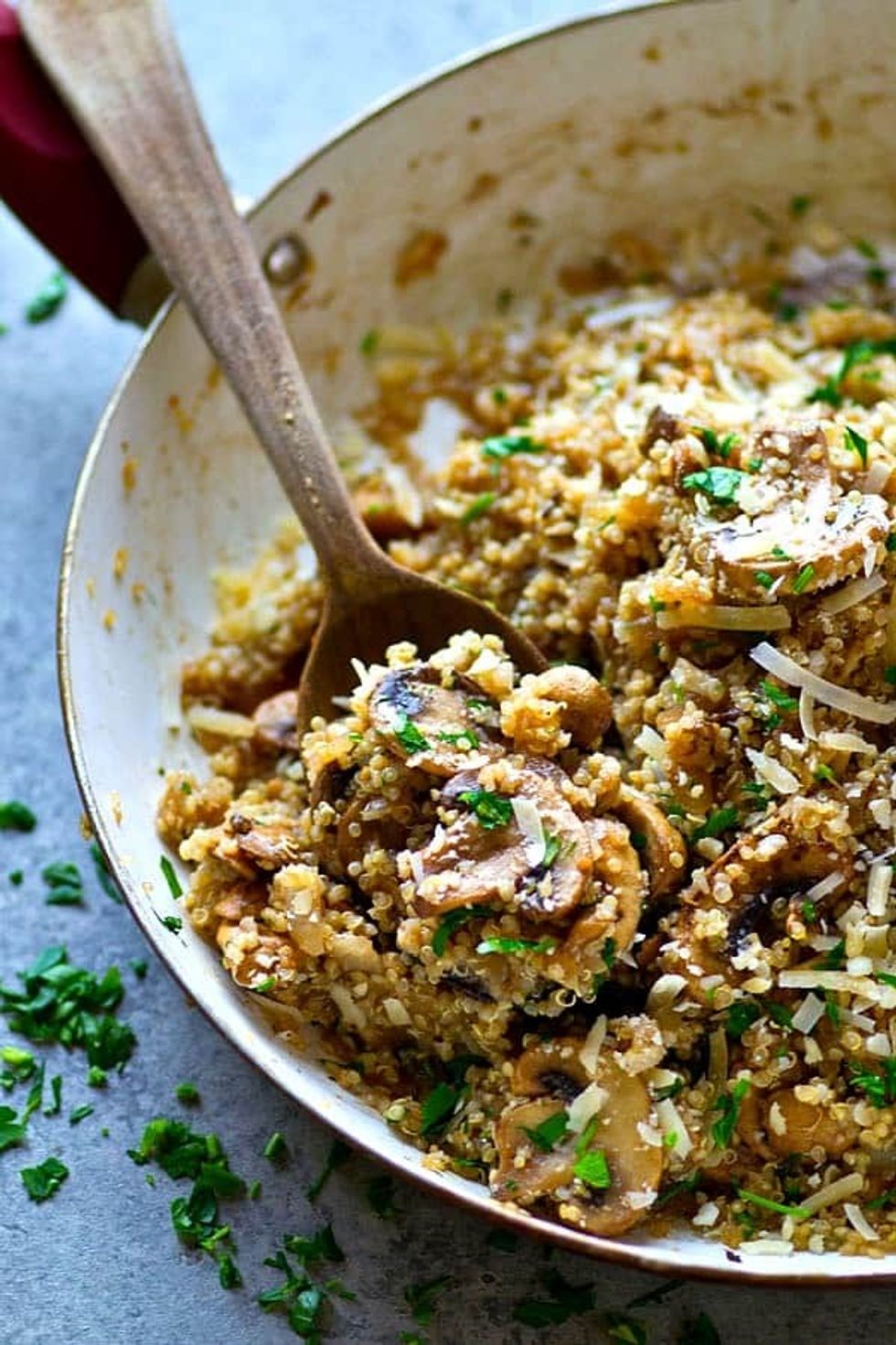 Balsamic Mushroom + Parmesan + Quinoa Skillet