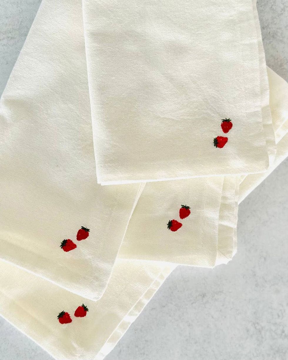 ban.do Petite Strawberry Cloud Chambray Cloth Napkins