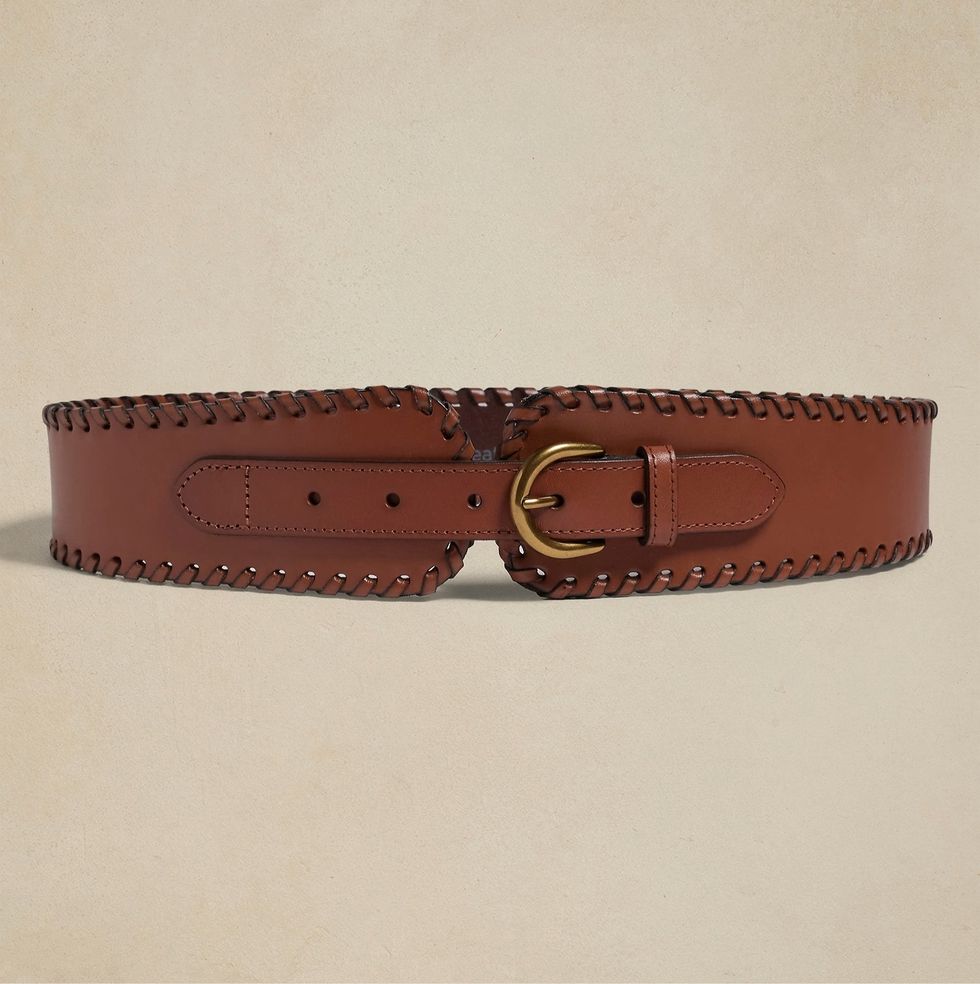 Banana Republic Factory Leather Corset Whipstitch Belt