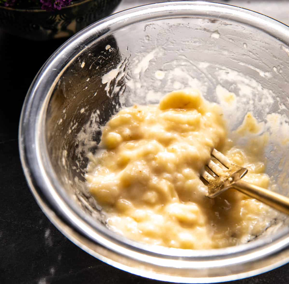 bananas mashed for banana bread recipe