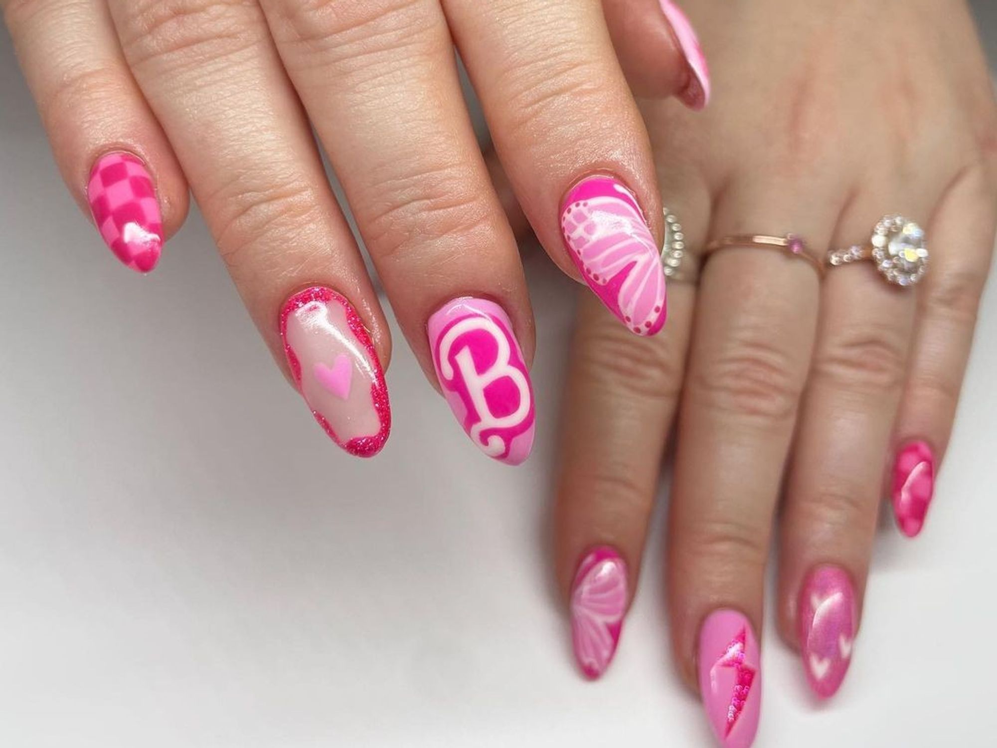 'Barbie' inspired nails