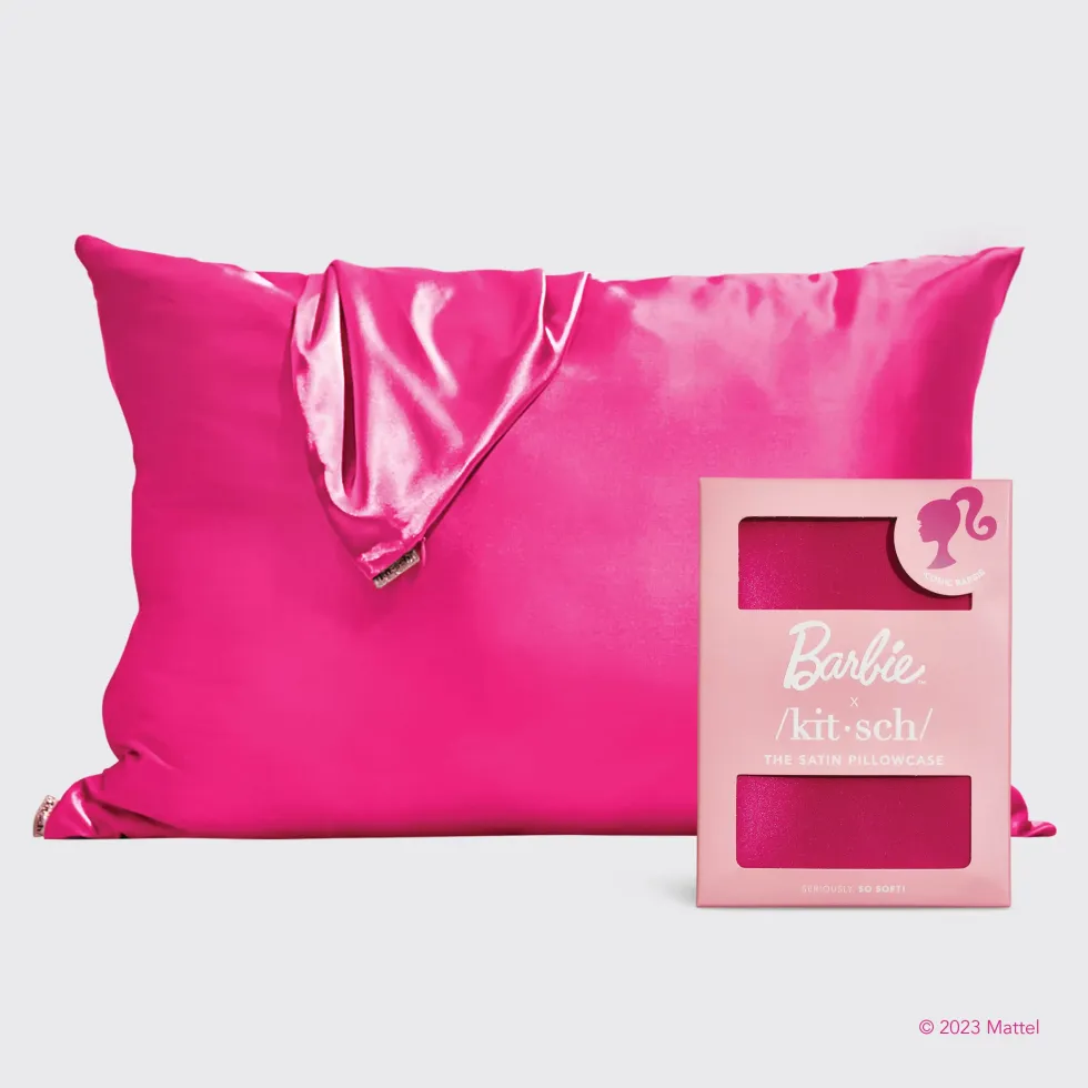 barbie pink satin pillowcase