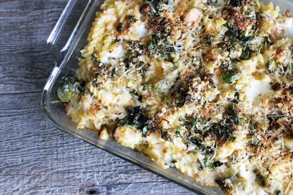 Basil + Brussels Sprout Mac and Cheese
