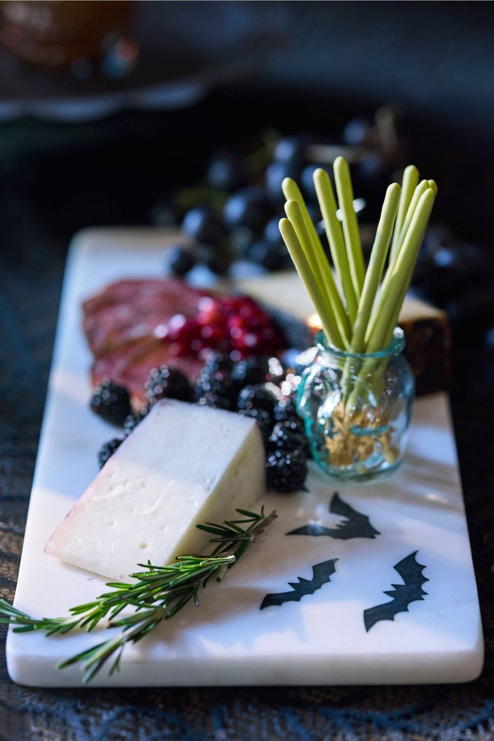 Bat Flock Marble Serving Board