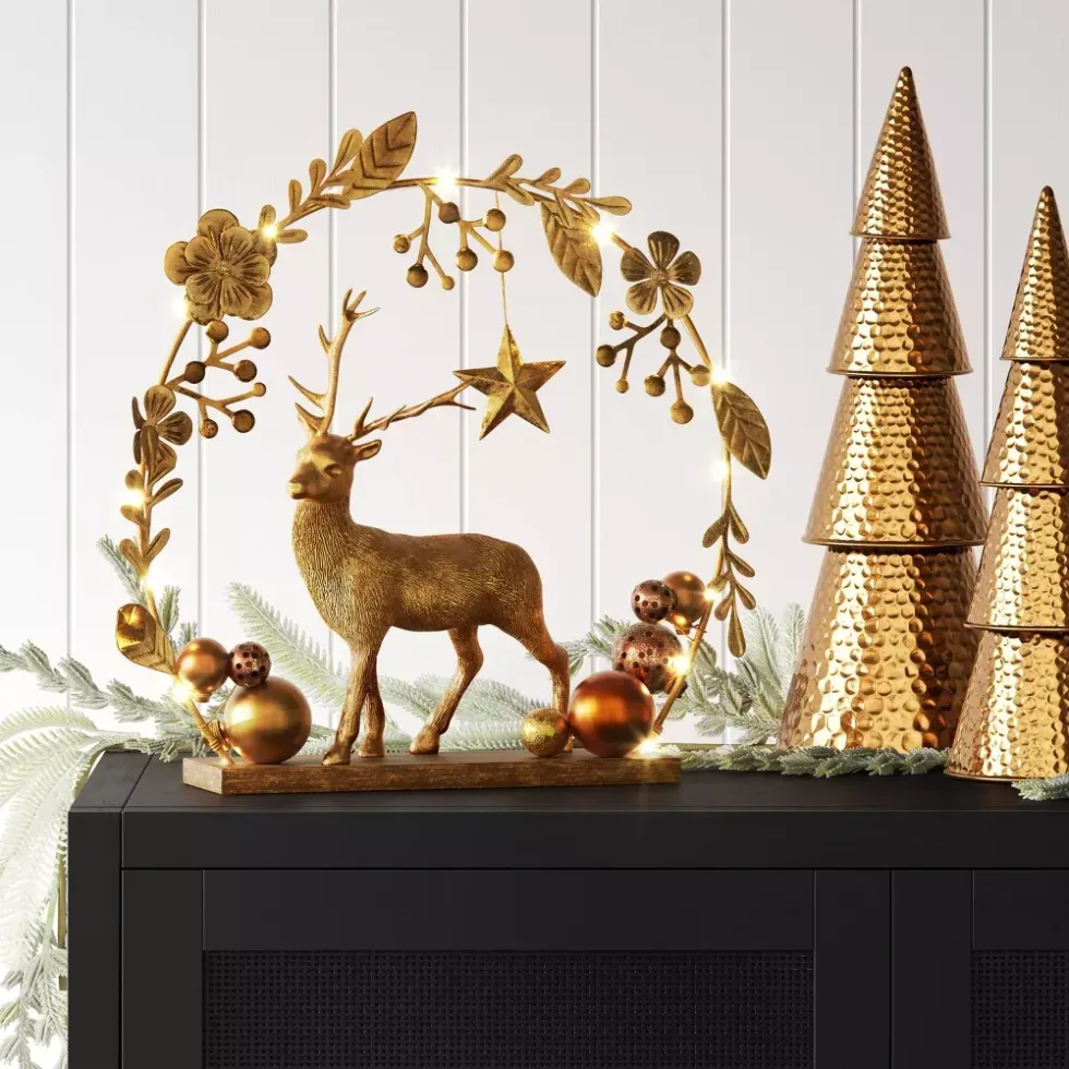 Battery Operated Lit Deer and Foliage