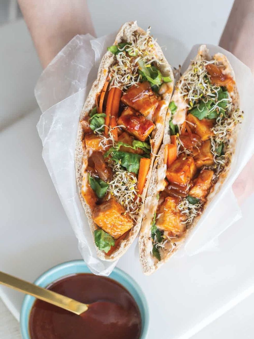 BBQ Tofu-Stuffed Pita Pockets