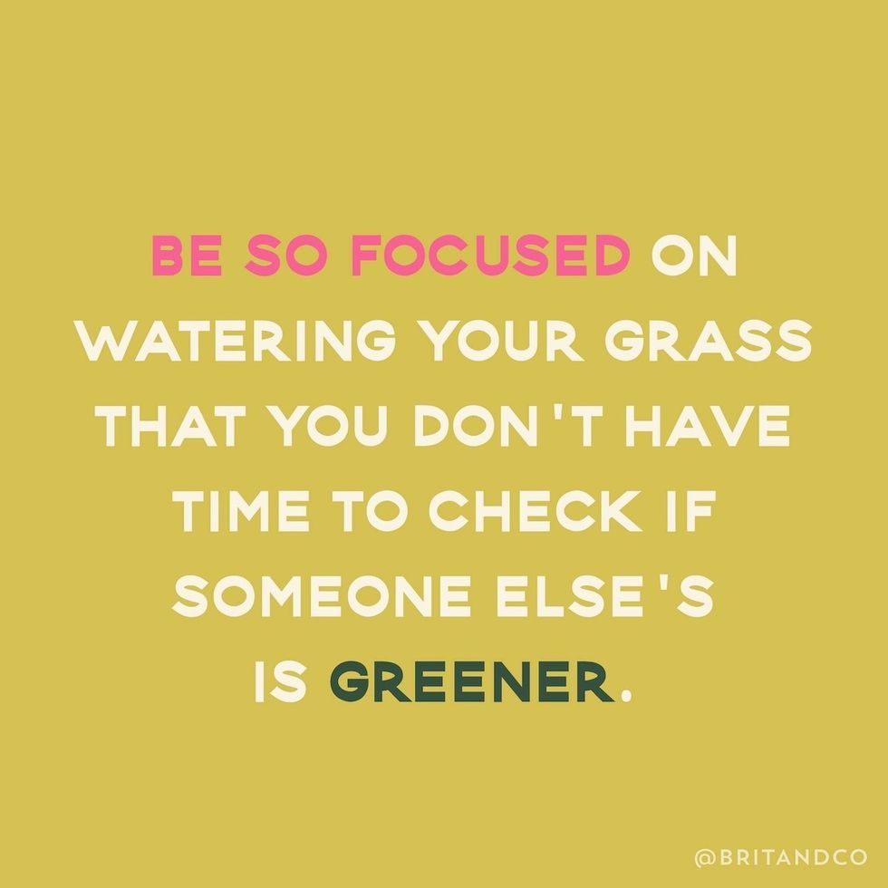 be focused on watering your own grass