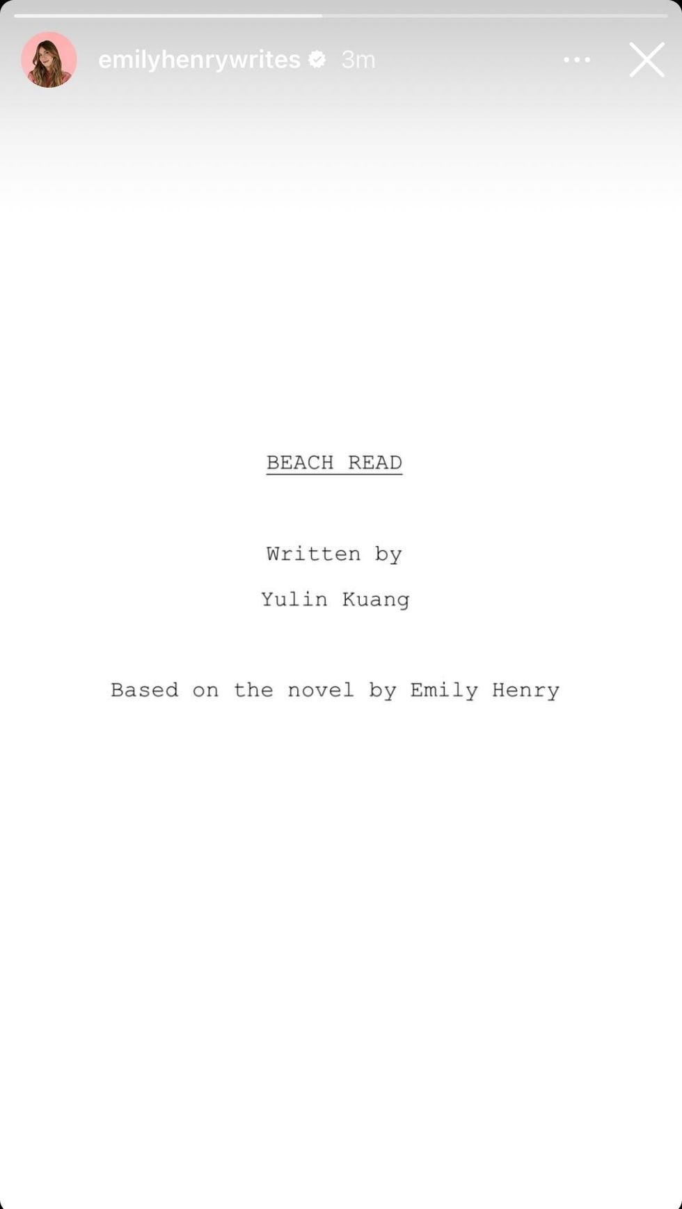beach read movie script
