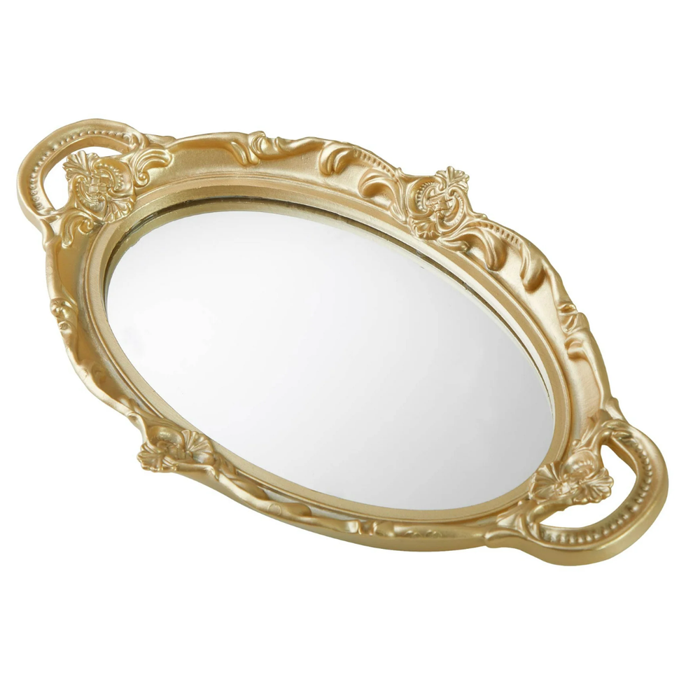 Beautiful by Drew Barrymore Gold Frame Mirror Tray