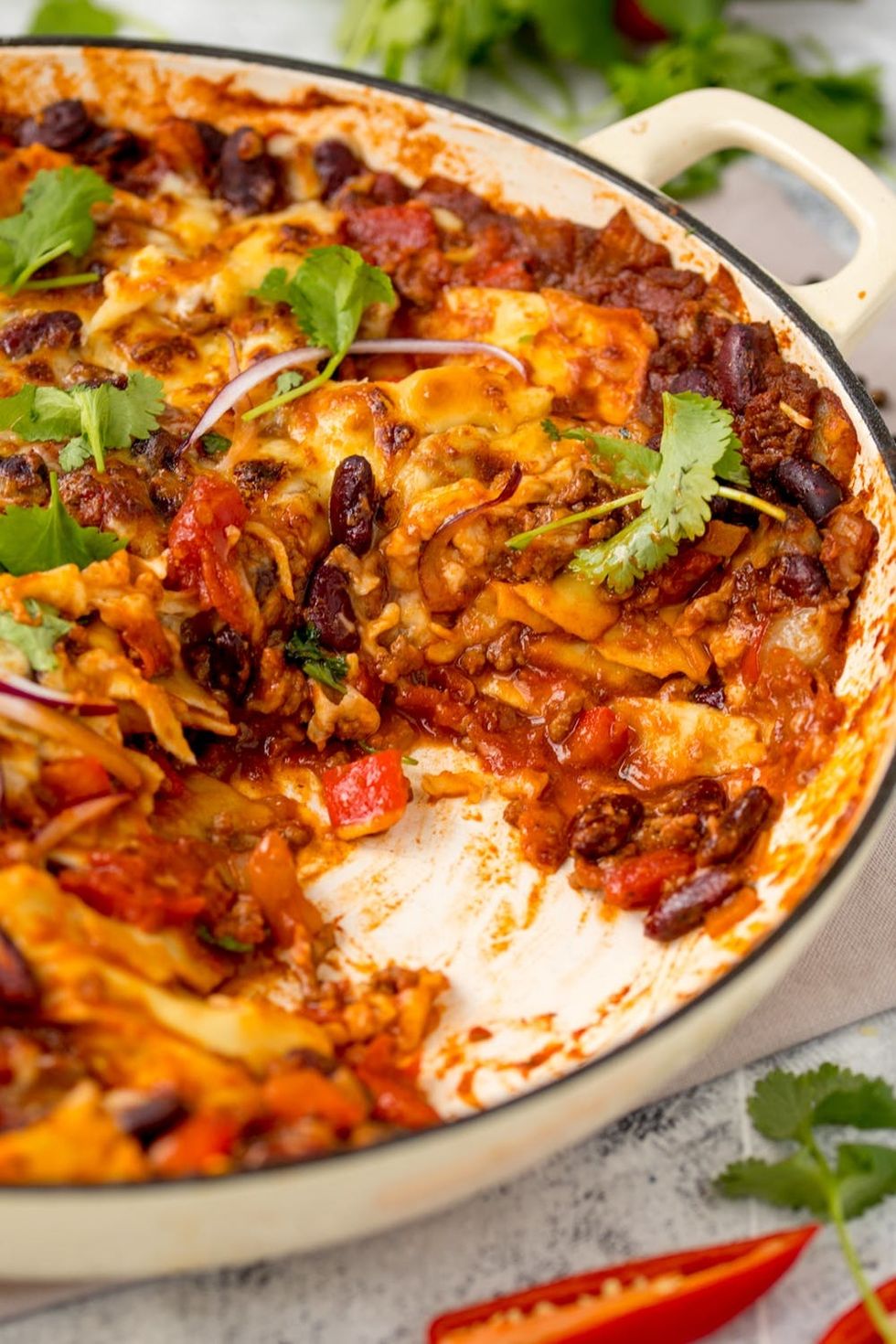 Only 30 Minutes Remain Between You and This Beef Chili Skillet Lasagna ...