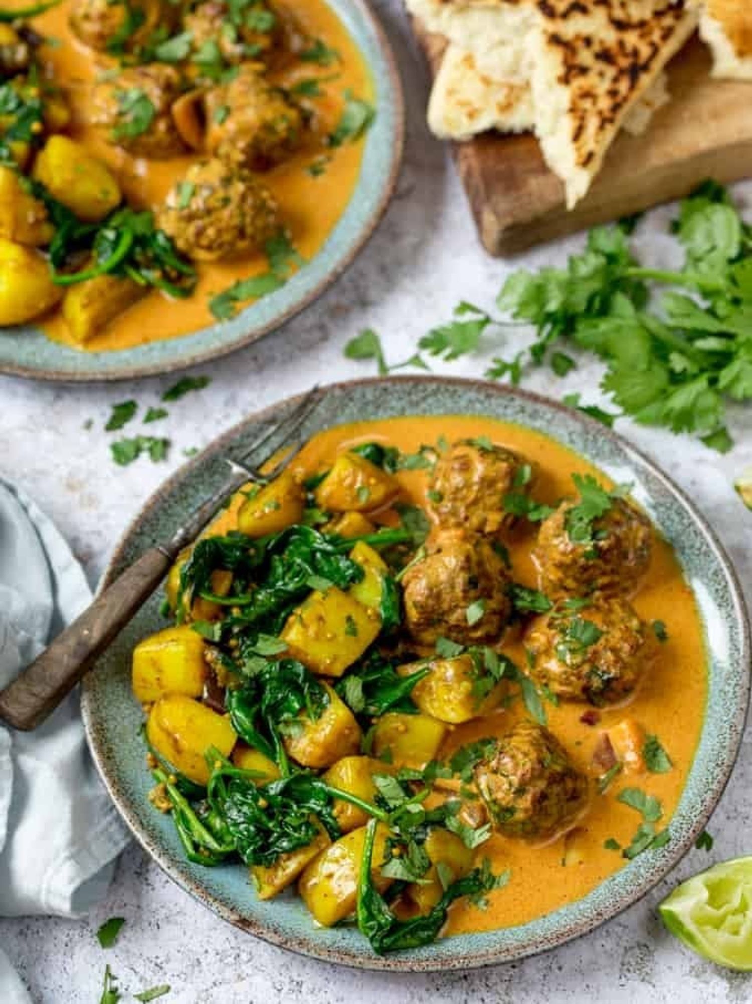 Beef Kofta With Saag Aloo