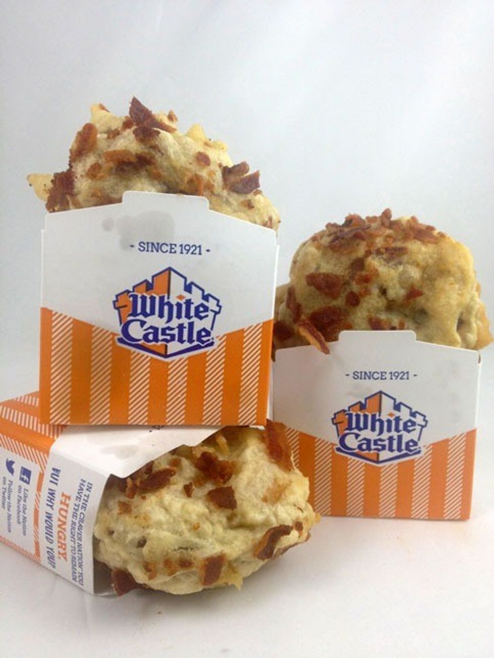 Beer and Bacon Battered Deep Fried White Castle Sliders