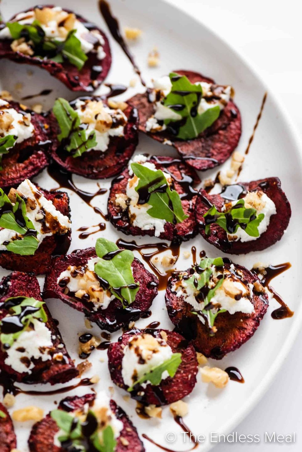 Beet Chip and Goat Cheese Appetizer