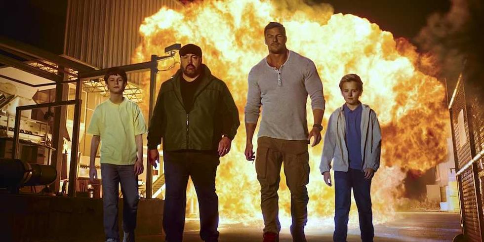 Benjamin Pajak, Kevin James, Alan Ritchson, and Banks Pierce in PLAYDATE on Prime Video