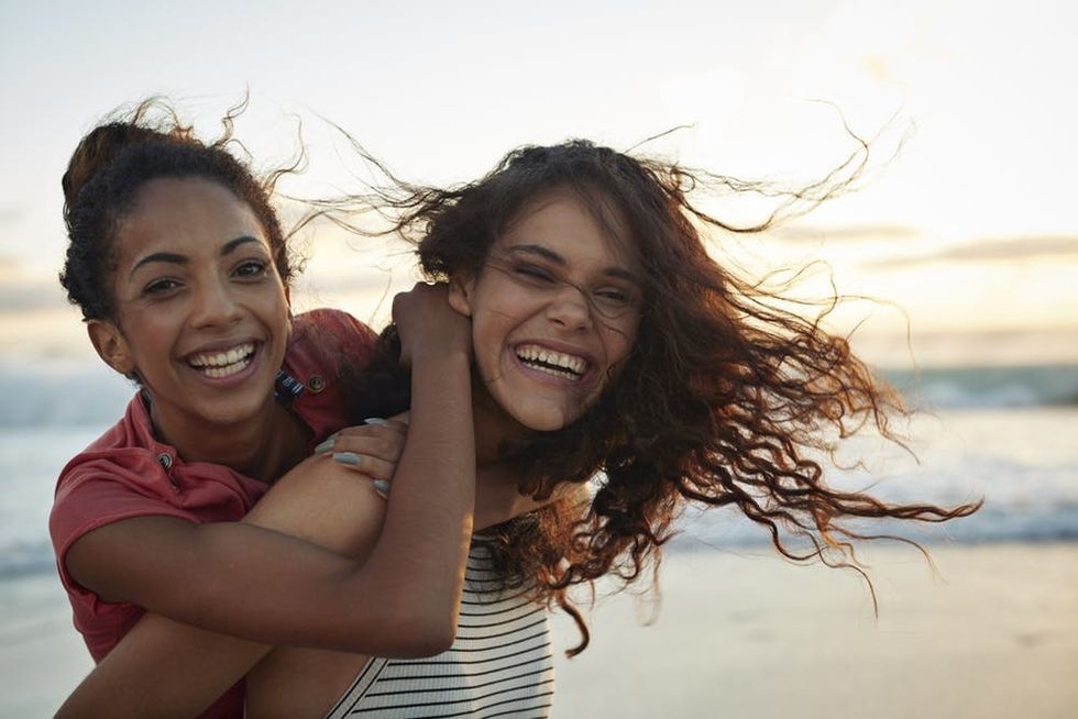 Best friends at the beach