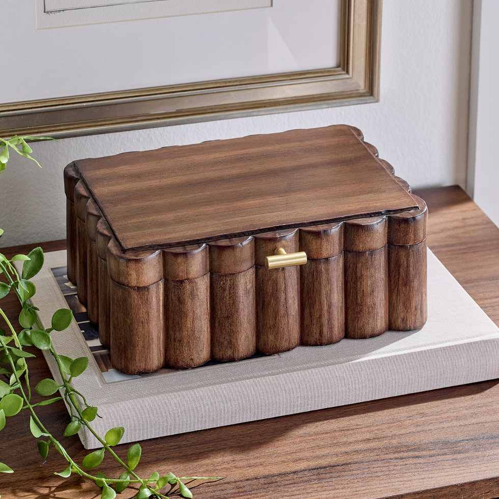 Better Homes & Gardens Scalloped Wooden Jewelry Box