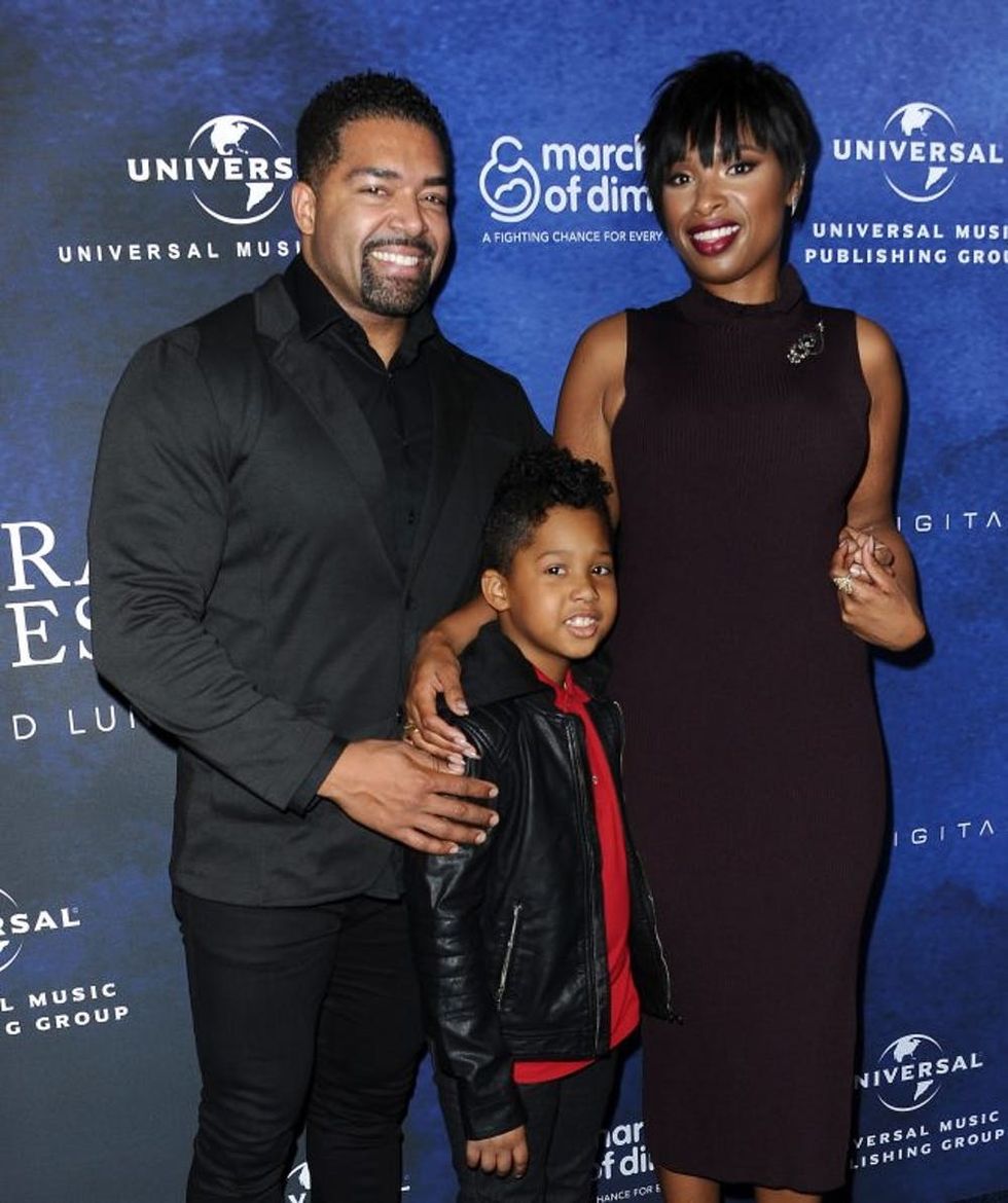 BEVERLY HILLS, CA - DECEMBER 09: David Otunga, Jennifer Hudson and son David Otunga Jr. attend the 2016 March of Dimes Celebration of Babies at the Beverly Wilshire Four Seasons Hotel on December 9, 2016 in Beverly Hills, California. (Photo by Jason LaVeris/FilmMagic)