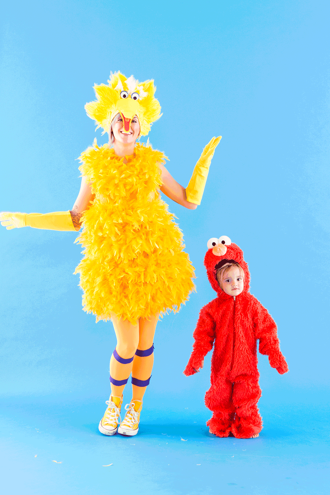 Big Bird and Elmo Halloween Costumes Gif