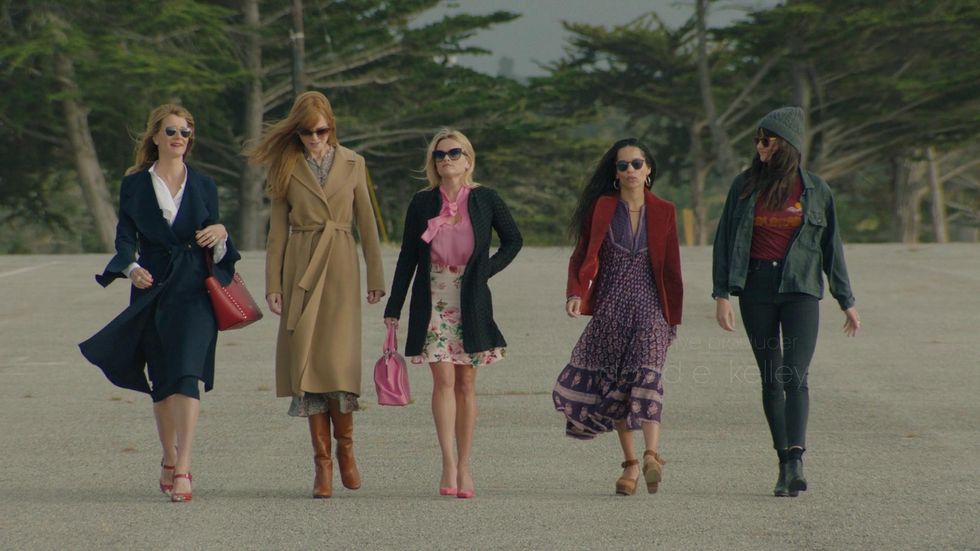 big little lies cast Reese Witherspoon, Nicole Kidman, and Zo\u00eb Kravitz, the show stars Shailene Woodley, Laura Dern