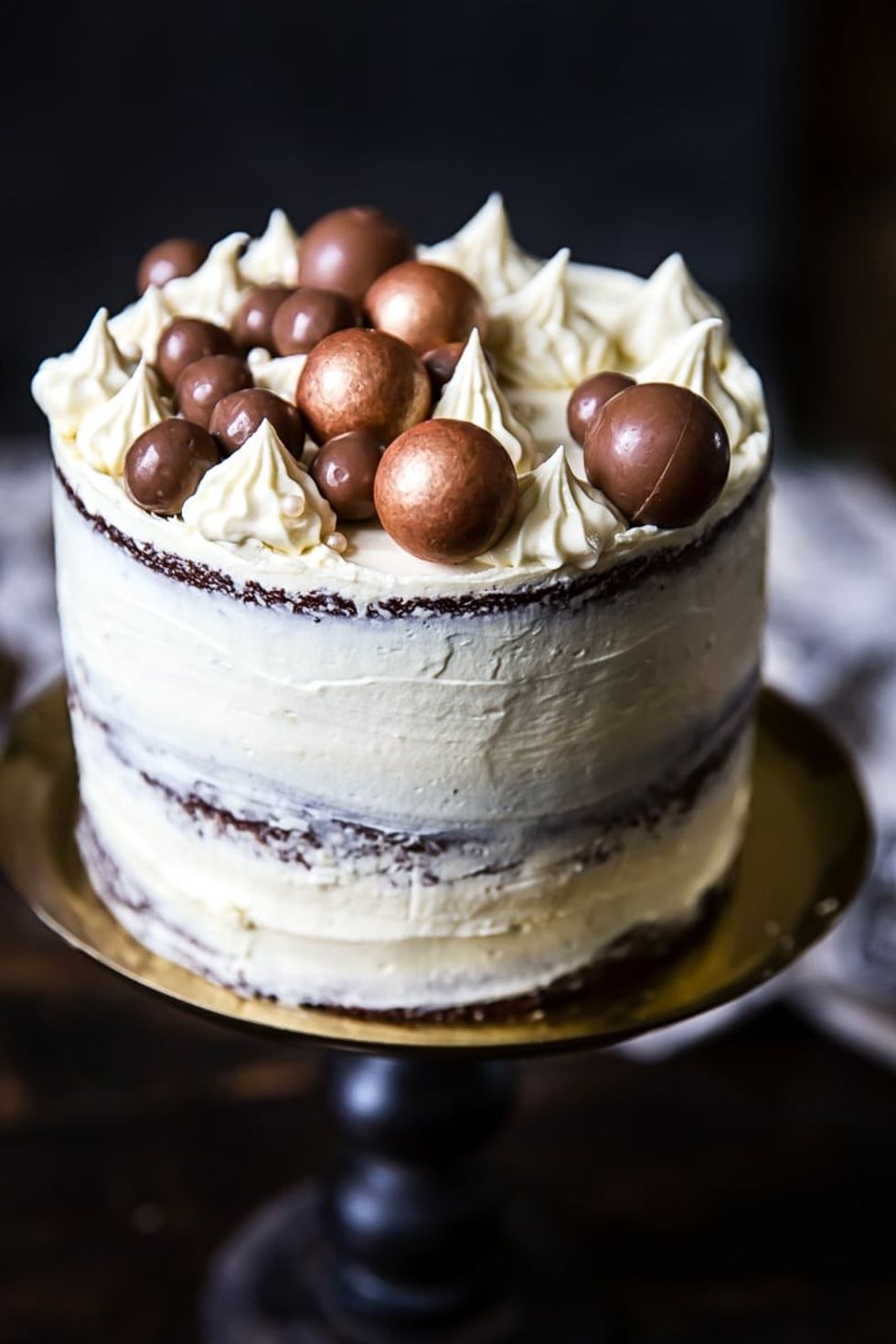 Black and White Chocolate birthday Cake recipe with Blackberry Compote