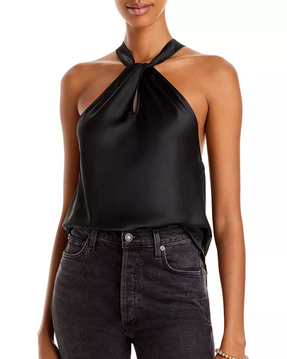 black Aqua Halter Top