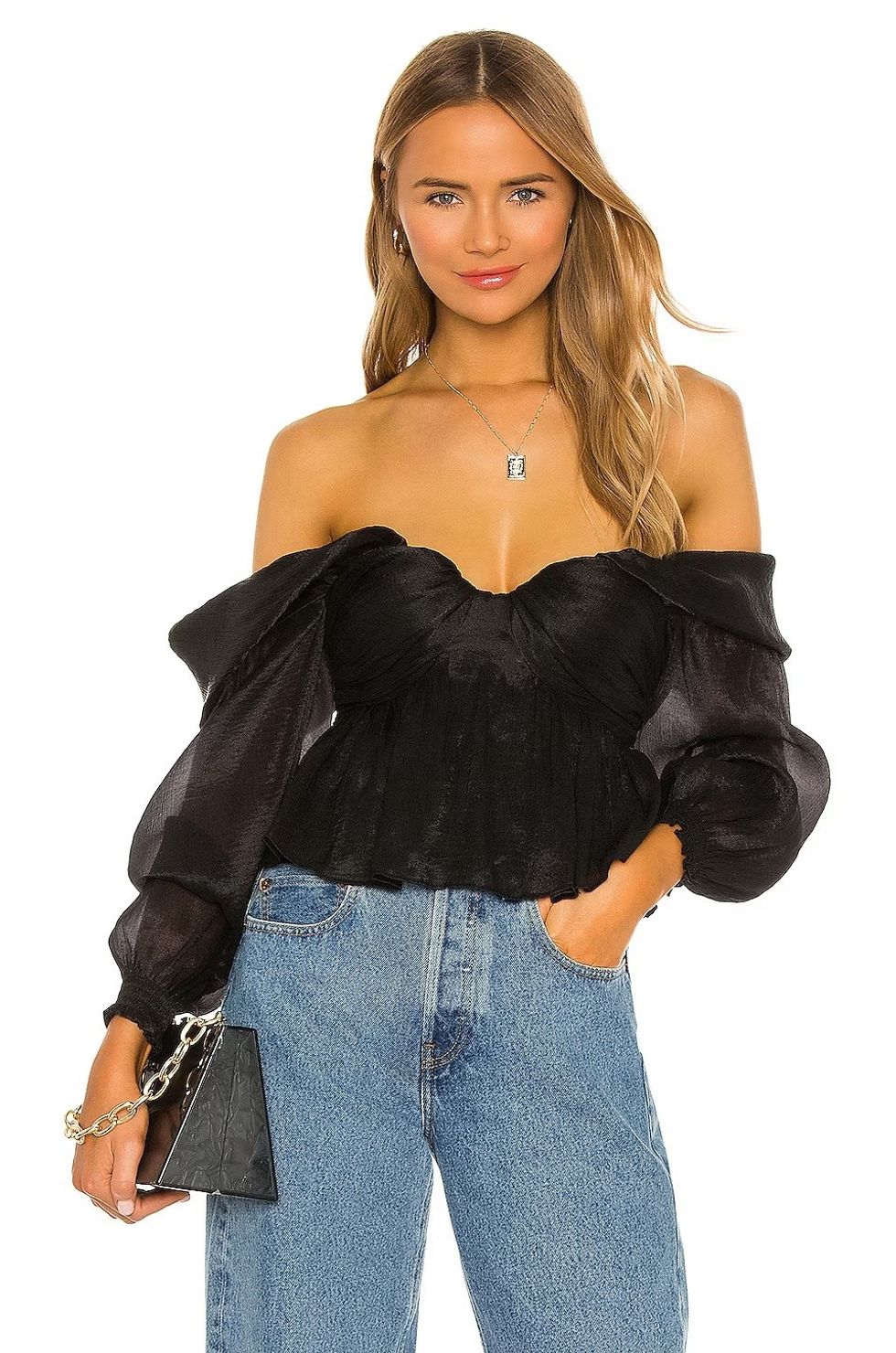 black bardot top