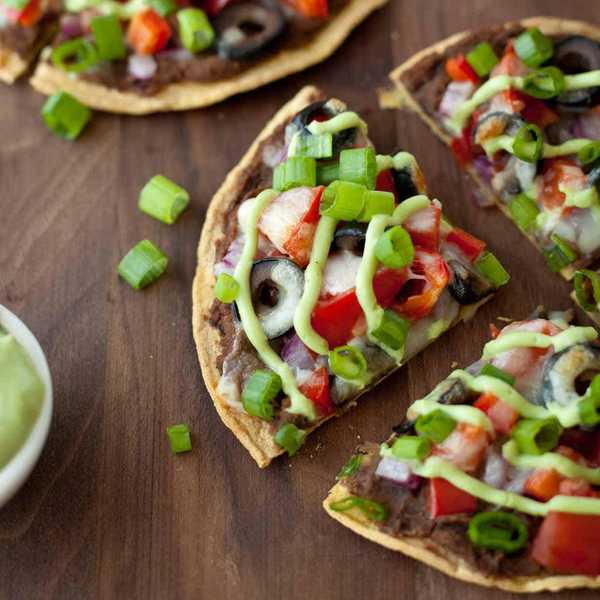 Black Bean and Veggie Tortilla Pizza