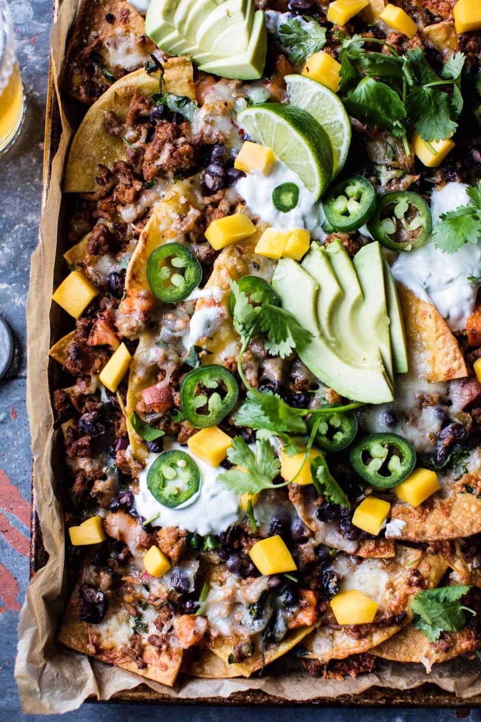 Black Bean Turkey Nachos with Jalape\u00f1o Yogurt