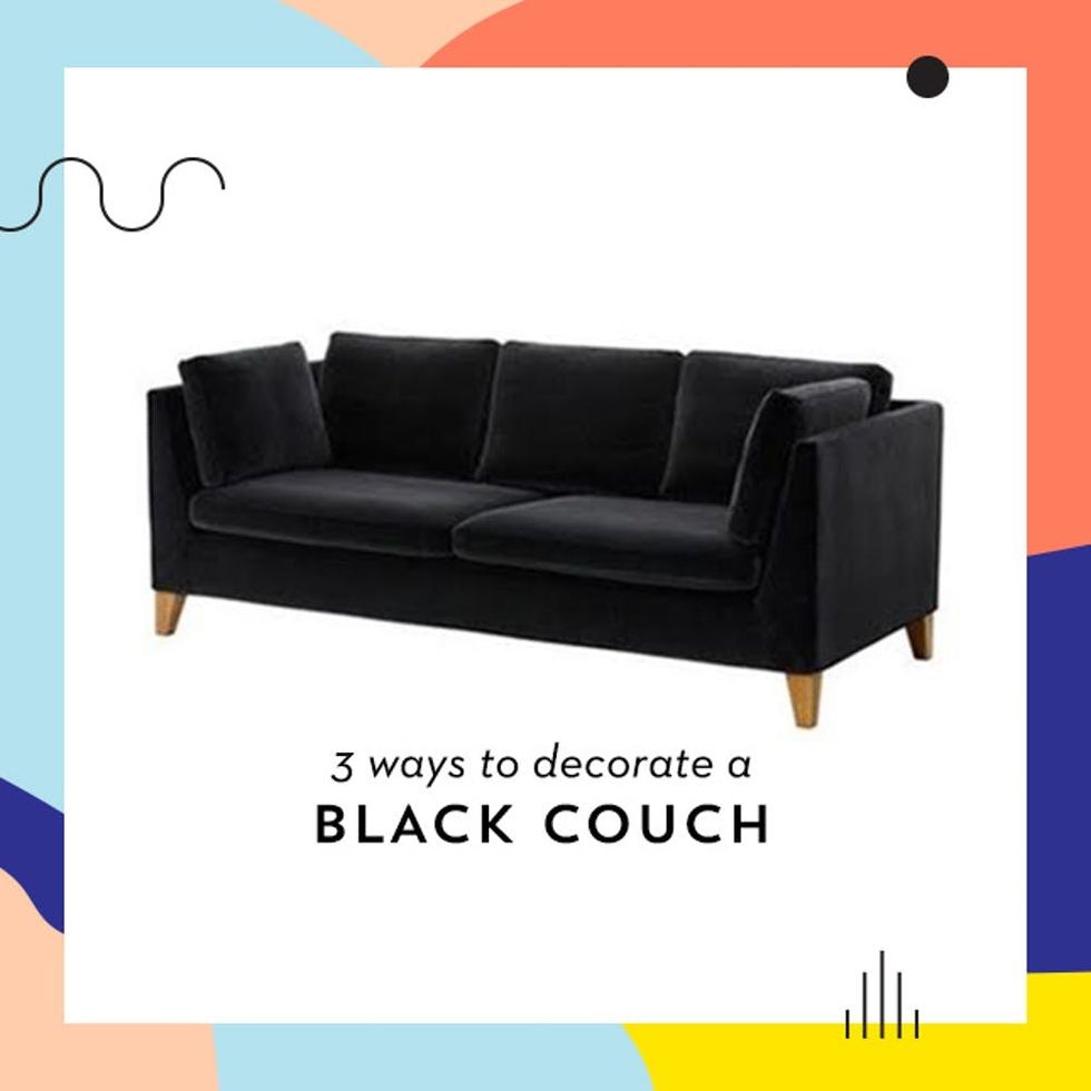 3 Decor Hacks to Make a Black Couch Look More GrownUp Brit + Co