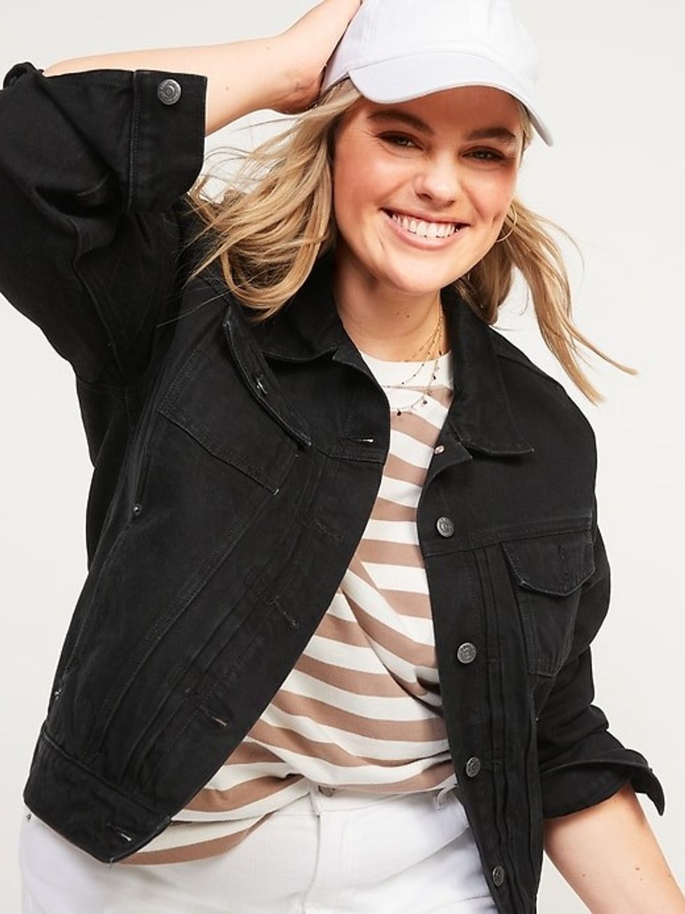 Black-Wash Classic Jean Jacket for Women