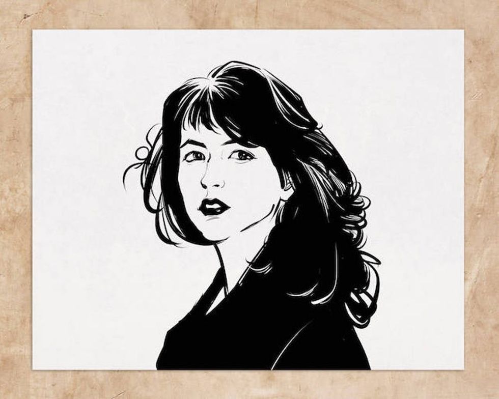 black white self portrait