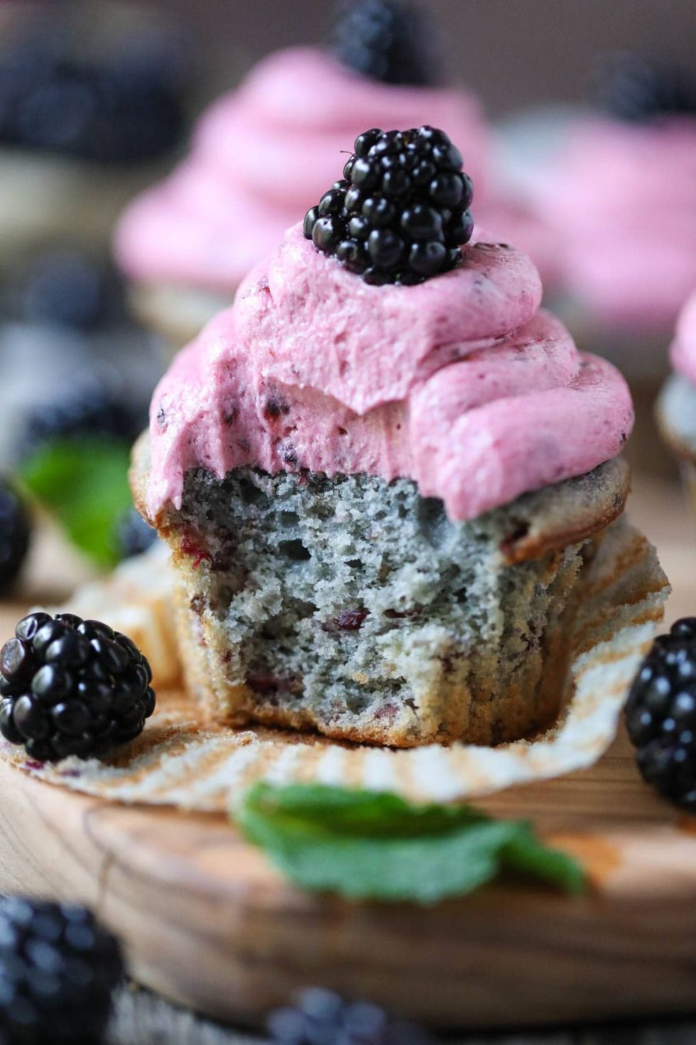 Blackberry Cupcakes With Blackberry Buttercream