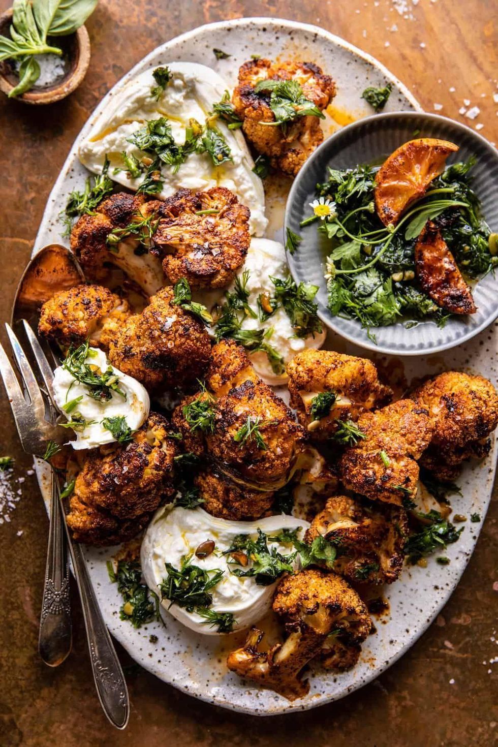 Blackened Cauliflower and Burrata