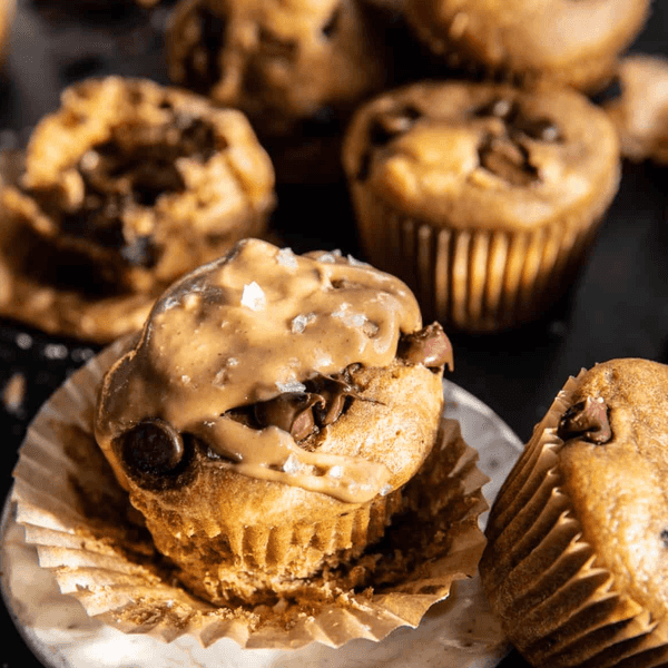 Blender Chocolate Chip Peanut Butter Banana Muffins