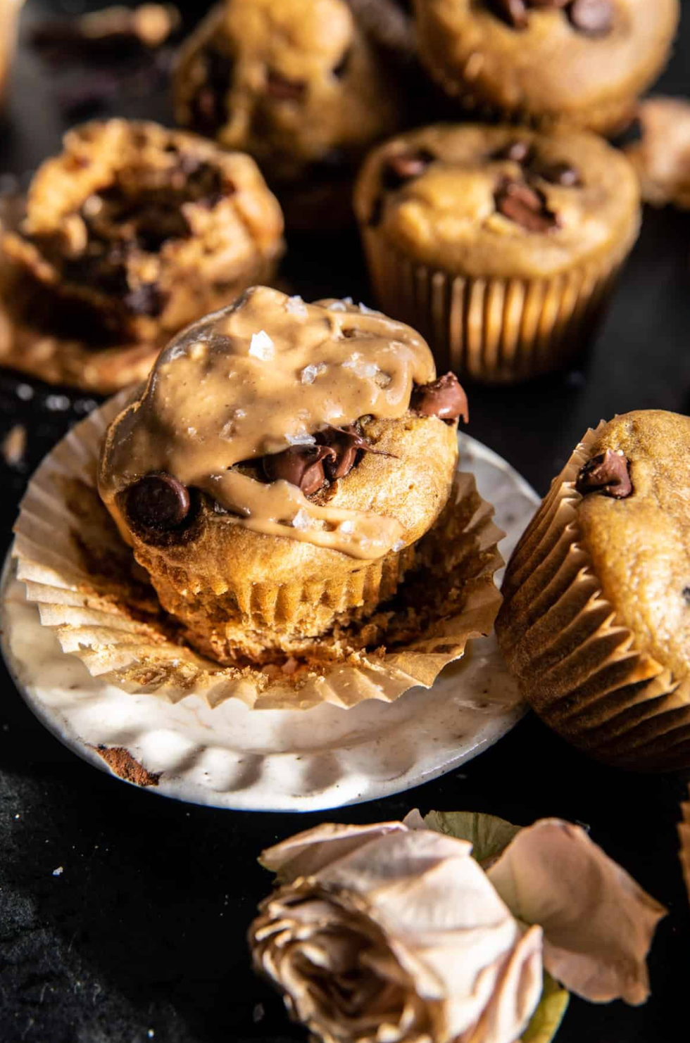 Blender Chocolate Chip Peanut Butter Banana Muffins