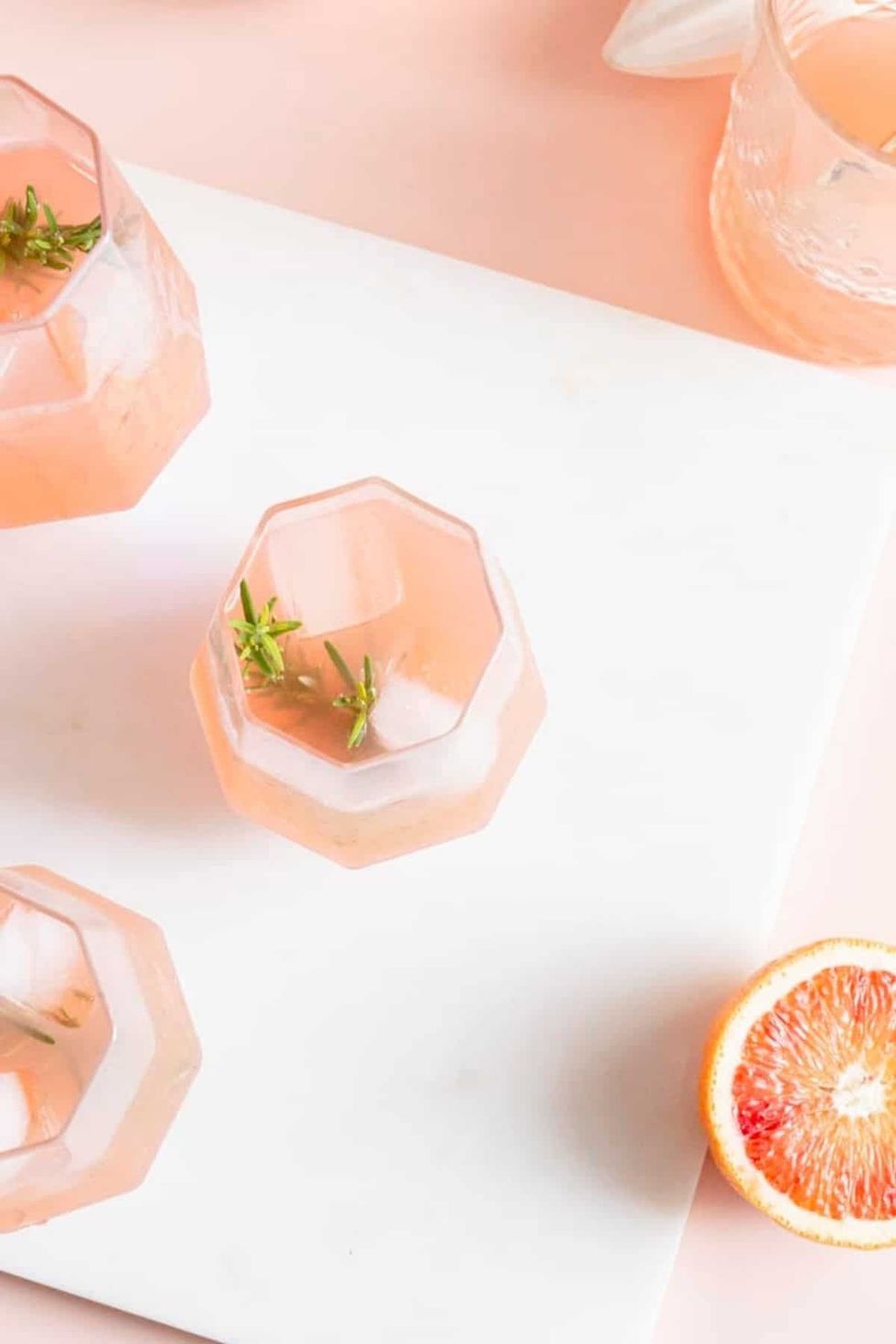 Blood Orange + Ginger Cocktail with Rosemary Simple Syrup