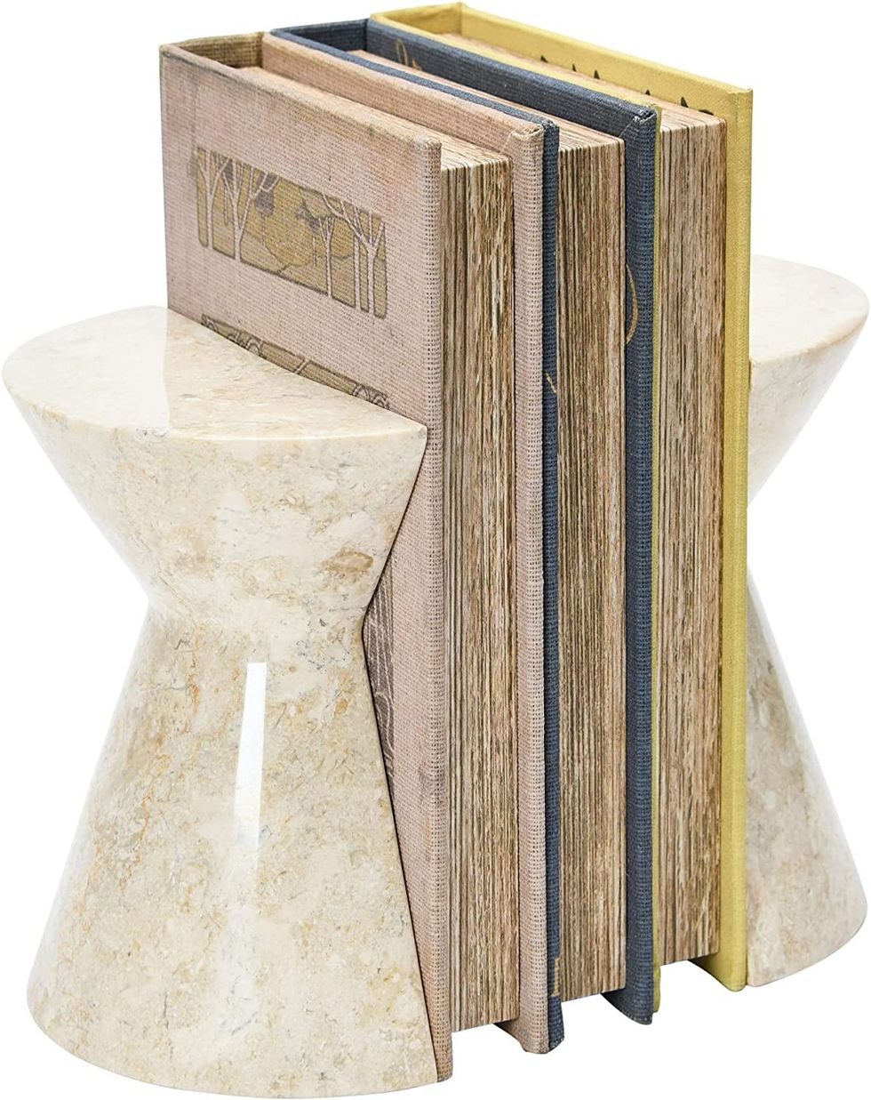 Bloomingville Natural Modern Marble Office and Home Contemporary Shelf and Table Decor Set of 2 Bookends